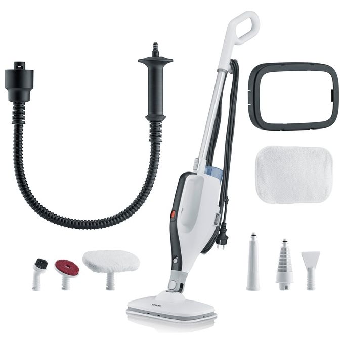 Severin SC 7145 Pulitore a Vapore 2 in 1 1400 W con Filtrazione ad Acqua Accessori Multifunzionali colore Bianco