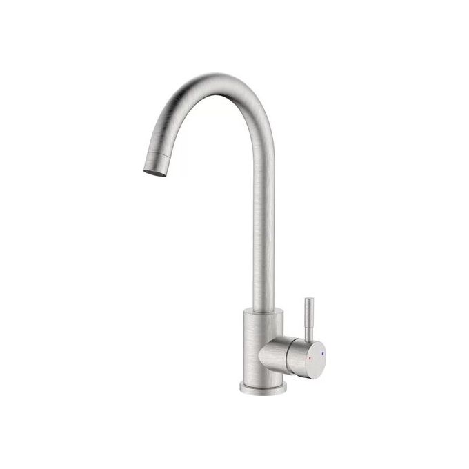 Idro Bric Bronx Miscelatore per Lavello con bocca alta girevole con risparmio acqua Acciaio spazzolato SCARUB1132AC