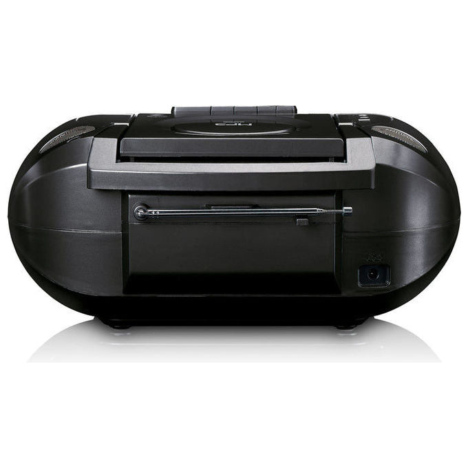 Lenco SCD-6900BK Lettore CD personale con Bluetooth DAB+ FM MP3 USB Cassetta Sveglia Retroilluminazione Blu colore Nero Argento