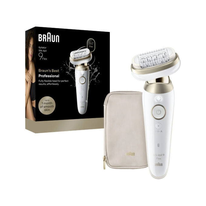 Braun 9-011 3D Silk-épil 9 Flex Epilatore wet dry testa flessibile 360° 40 pinzette MicroGrip colore Oro
