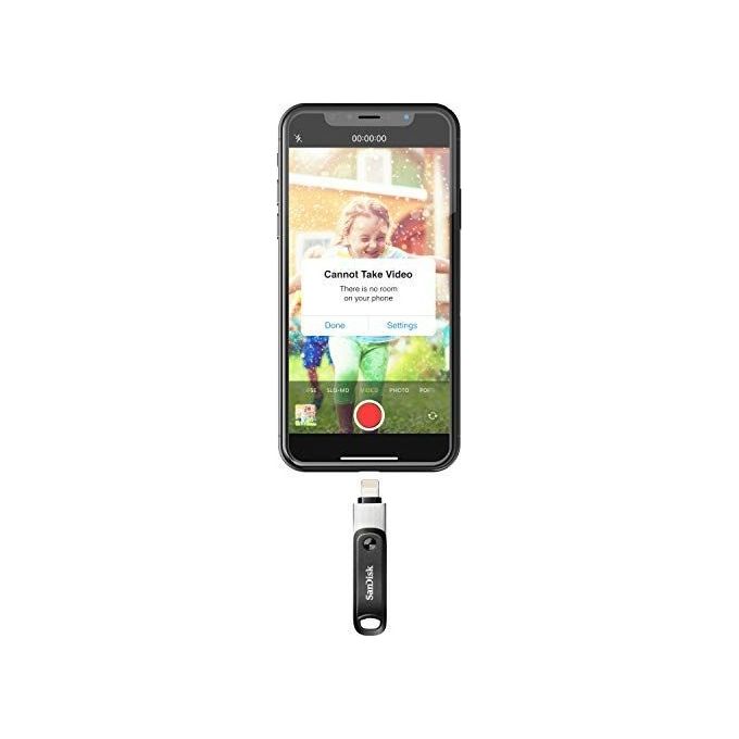 SanDisk 64GB iXpand Flash Drive Go with Lightning and USB 3.0 connectors, for iPhone-iPad, PC and Mac
