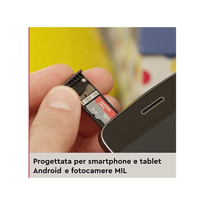 Sandisk SDSQUA4-032G-GN6MA Scheda MicroSDHC 32 GB 120 MB-s Classe 10 con adattatore SD
