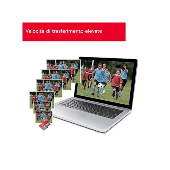 Sandisk SDSQUA4-032G-GN6MA Scheda MicroSDHC 32 GB 120 MB-s Classe 10 con adattatore SD