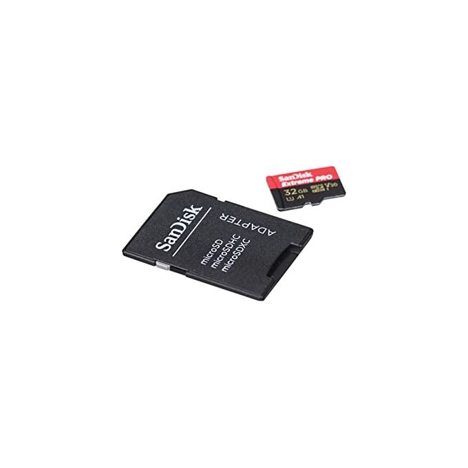 SanDisk Extreme Pro 32 GB microSDHC e Adattatore SD fino a 100 MB-sec, Classe 10, UHS-I, U3, V30