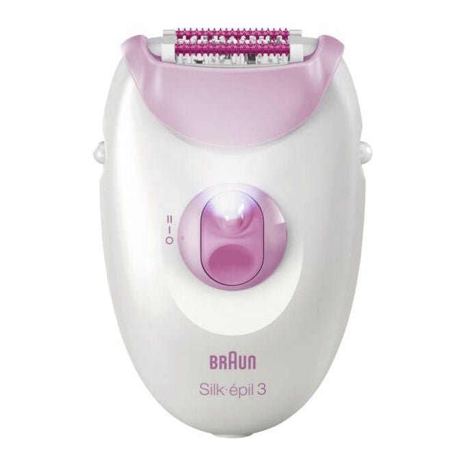 Braun SE3-000 Silk-epil 3 Epilatore 20 pinzette MicroGrip 2 velocita' Smartlight testina radente colore Rosa