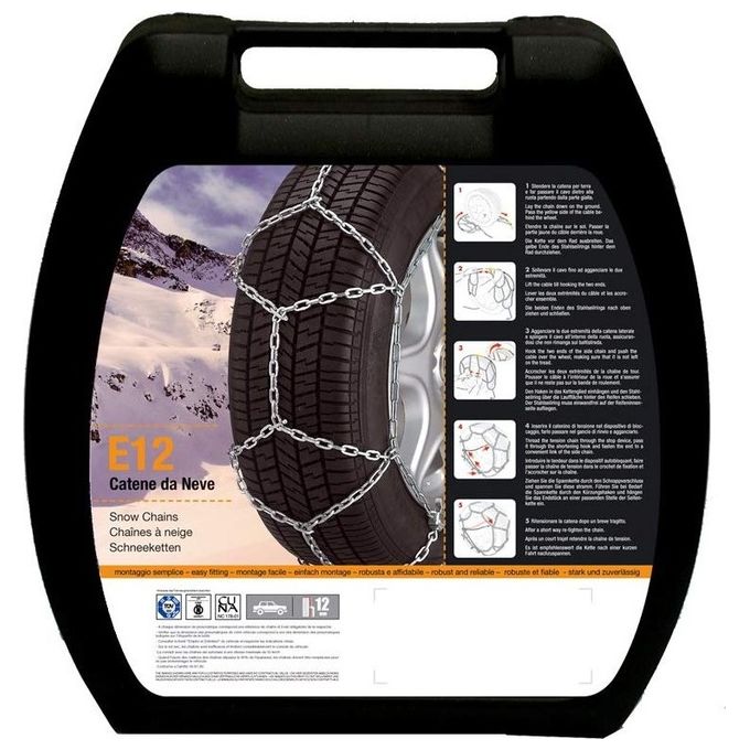 KoNIG Catene da neve per auto E12 060 per misure pneumatici 175-80 R13 - 185-70 R13 - 195-65 R13 - 205-60 R13 - 165-80 R14 - 165-75 R14 - 175-70 R14 - 185-65 R14 - 195-60 R14 - 175-65 R15 - 185-55 R15 - 195-50 R15 - 155 R15 - 195-45 R16 - 185-50 R16