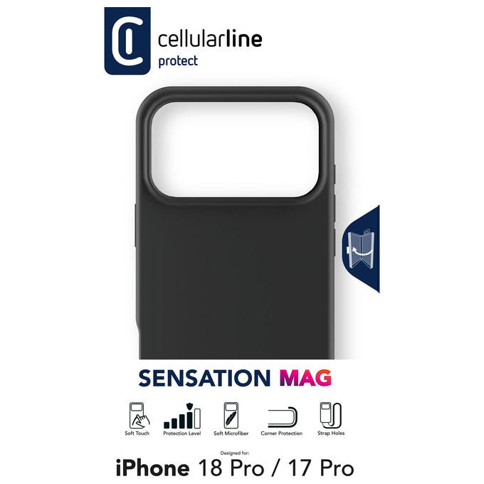 Cellularline SENSMAGIPH18PROK Sensation Mag Custodia per iPhone 18 Pro in Silicone Compatibile con Magsafe colore Nero