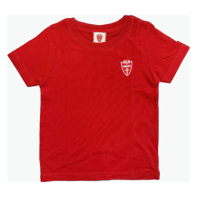 MONZA CALCIO T-shirt Rossa Baby Taglia 12 MESI 80-85 cm in Comodo Tessuto Cotone per i Piccoli Tifosi