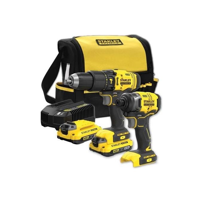 Stanley SFMCK465D2S Trapano a Percussione a Batteria  Fatmax Set con Avvitatore ad Impulsi