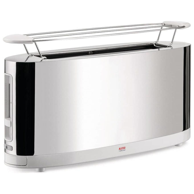 Alessi SG68W Tostapane con Griglia Scaldabrioche Acciaio Inossidabile 1080W Funzione REHEAT e DEFROST colore Bianco