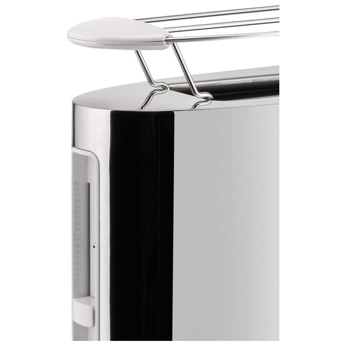 Alessi SG68W Tostapane con Griglia Scaldabrioche Acciaio Inossidabile 1080W Funzione REHEAT e DEFROST colore Bianco