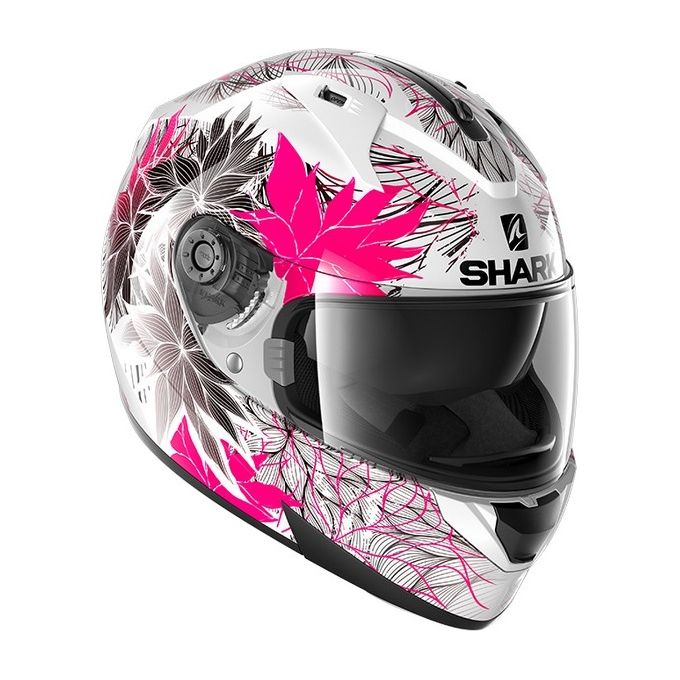 Shark Helmets Casco integrale in termoplastica a doppia visiera RIDILL 1.2 NELUM Bianco-Rosa-Nero taglia S
