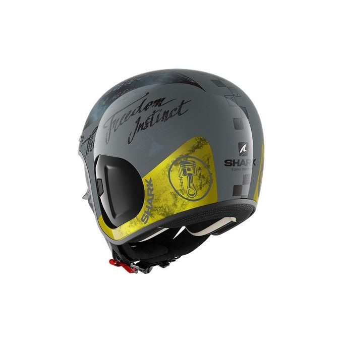 Shark Helmets Casco Jet con visierino parasole e mascherina S-DRAK 2 TRIPP IN Grigio-Giallo taglia M