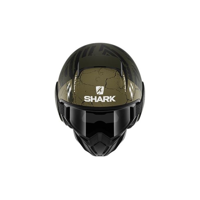Shark Helmets Casco Jet con mascherina e googles STREET DRAK CROWER Mat Nero-Verde Opaco taglia S