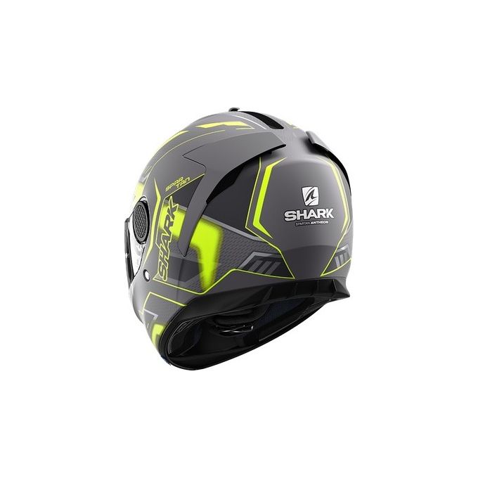 Shark Helmets Casco integrale in fibra a doppia visiera SPARTAN 1.2 ANTHEON MAT Antracite-Giallo-Nero Opaco taglia XL
