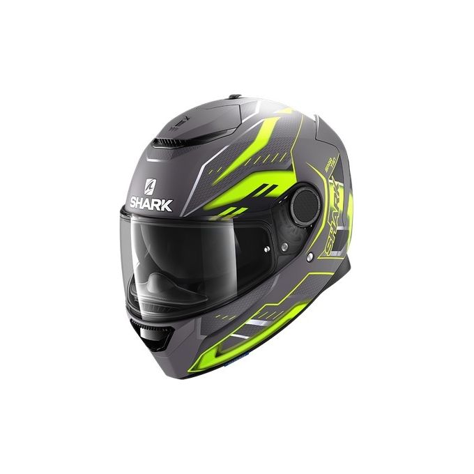 Shark Helmets Casco integrale in fibra a doppia visiera SPARTAN 1.2 ANTHEON MAT Antracite-Giallo-Nero Opaco taglia XXL