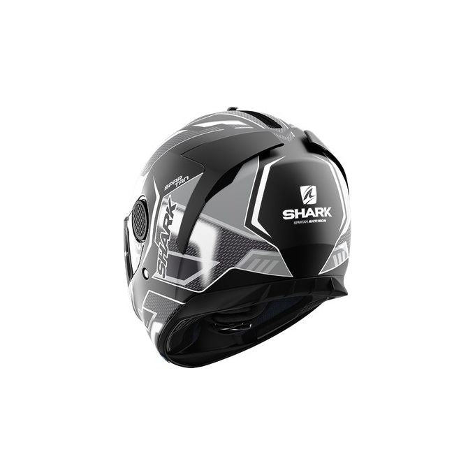 Shark Helmets Casco integrale in fibra a doppia visiera SPARTAN 1.2 ANTHEON MAT Nero-Bianco-Nero Opaco taglia L