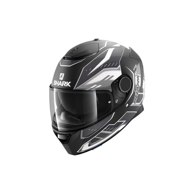 Shark Helmets Casco integrale in fibra a doppia visiera SPARTAN 1.2 ANTHEON MAT Nero-Bianco-Nero Opaco taglia XL