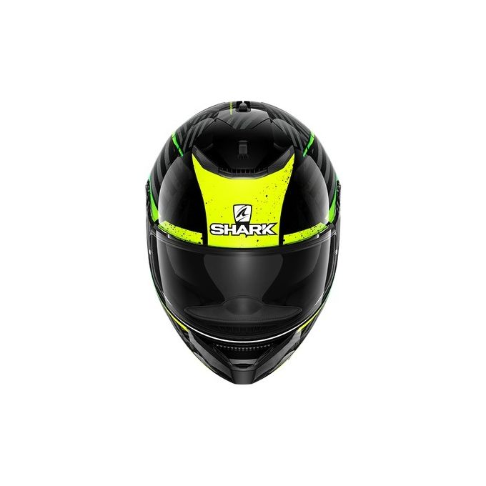 Shark Helmets Casco integrale in fibra a doppia visiera SPARTAN 1.2 KOBRAK Nero-Giallo-Verde taglia L