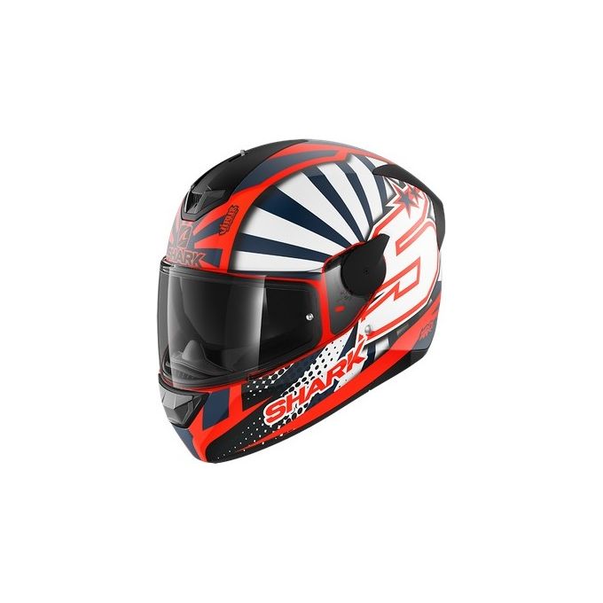 Shark Helmets Casco integrale a doppia visiera D-SKWAL 2 ZARCO 2019 Mat   Arancione Opaco-Bianco-Blu taglia S
