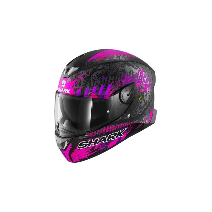 Shark Helmets Casco integrale a doppia visiera con LED integrati SKWAL 2.2 SWITCH RIDER Mat   Nero Opaco-Viola taglia M