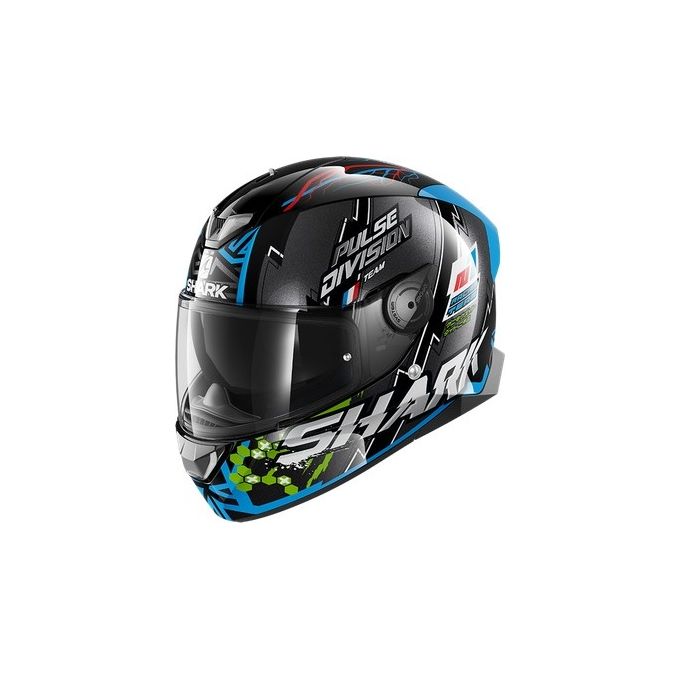 Shark Helmets Casco integrale a doppia visiera con LED integrati SKWAL 2.2 NOXXYS   Nero-Blu-Verde taglia XL