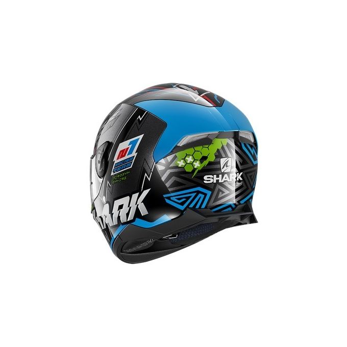 Shark Helmets Casco integrale a doppia visiera con LED integrati SKWAL 2.2 NOXXYS   Nero-Blu-Verde taglia XL