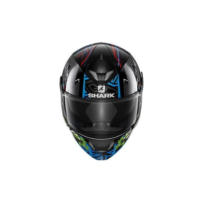 Shark Helmets Casco integrale a doppia visiera con LED integrati SKWAL 2.2 NOXXYS   Nero-Blu-Verde taglia XL