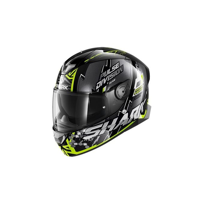 Shark Helmets Casco integrale a doppia visiera con LED integrati SKWAL 2.2 NOXXYS   Nero-Giallo-Argento taglia XL