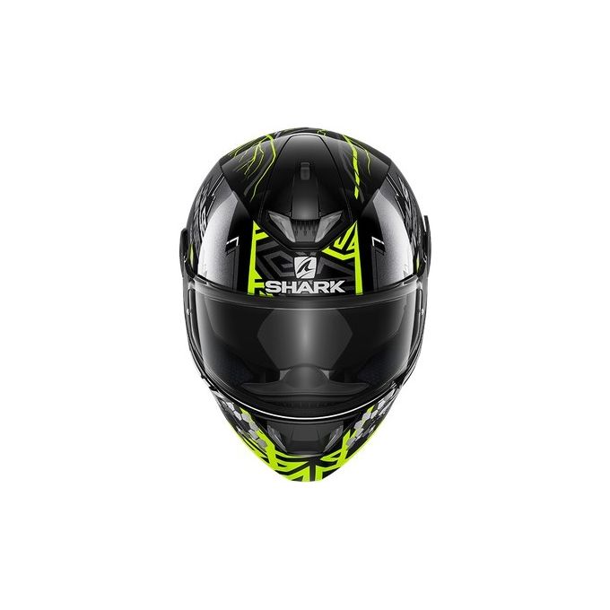 Shark Helmets Casco integrale a doppia visiera con LED integrati SKWAL 2.2 NOXXYS   Nero-Giallo-Argento taglia XL