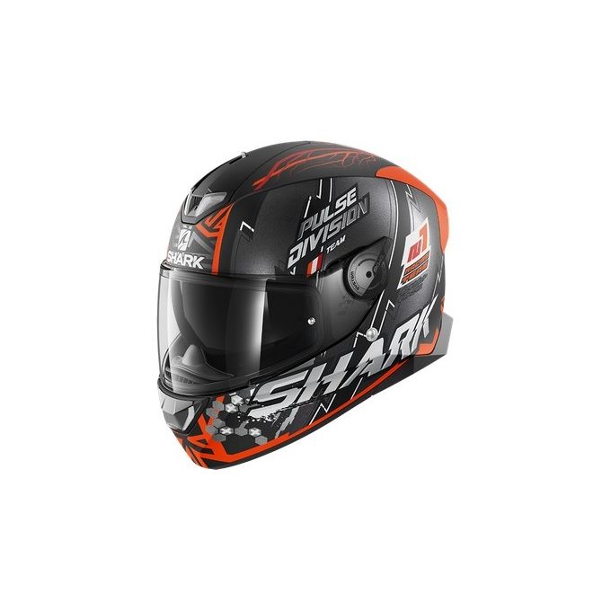 Shark Helmets Casco integrale a doppia visiera con LED integrati SKWAL 2.2 NOXXYS Mat   Nero Opaco-Arancione-Argento taglia L