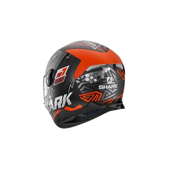 Shark Helmets Casco integrale a doppia visiera con LED integrati SKWAL 2.2 NOXXYS Mat   Nero Opaco-Arancione-Argento taglia L