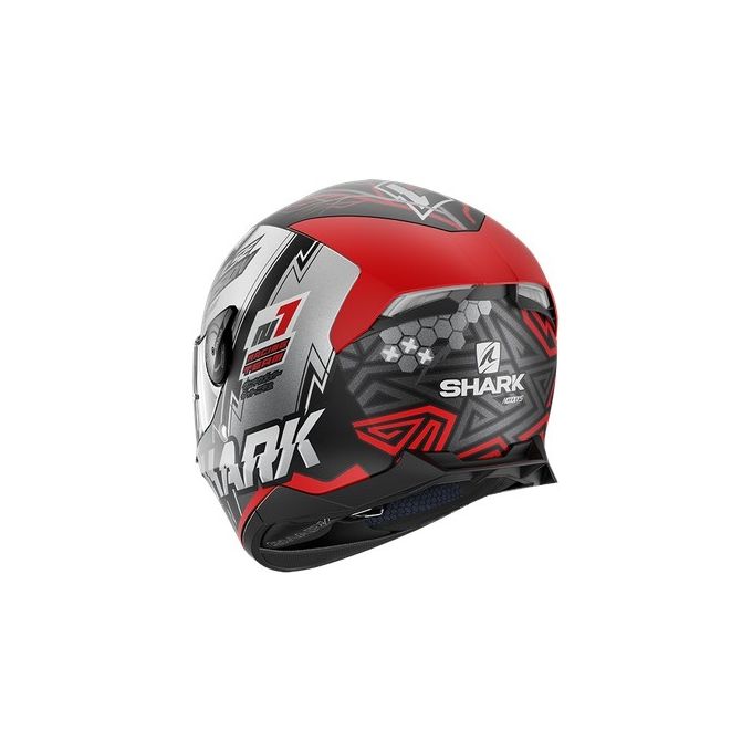 Shark Helmets Casco integrale a doppia visiera con LED integrati SKWAL 2.2 NOXXYS Mat   Nero Opaco-Rosso-Argento taglia XL