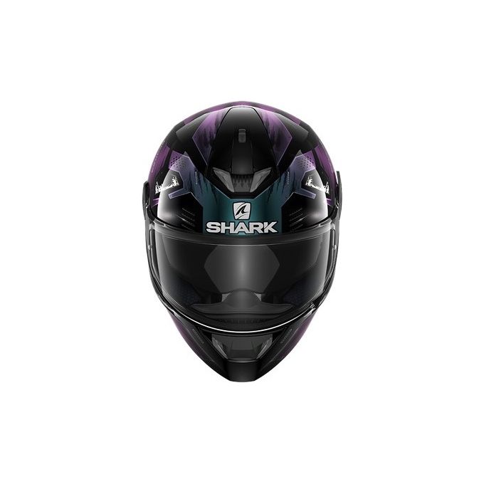 Shark Helmets Casco integrale a doppia visiera con LED integrati SKWAL 2.2 VENGER    Nero-Glitter-Nero taglia L