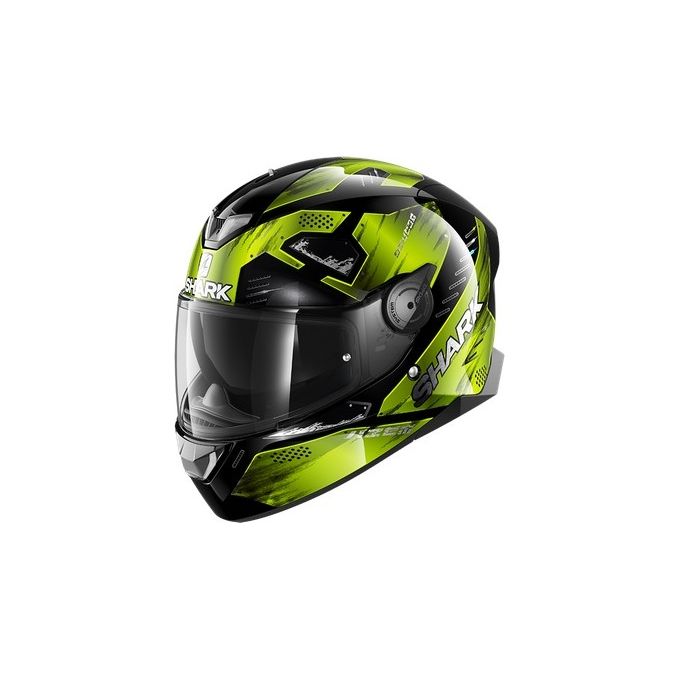 Shark Helmets Casco integrale a doppia visiera con LED integrati SKWAL 2.2 VENGER    Nero-Giallo-Nero taglia S