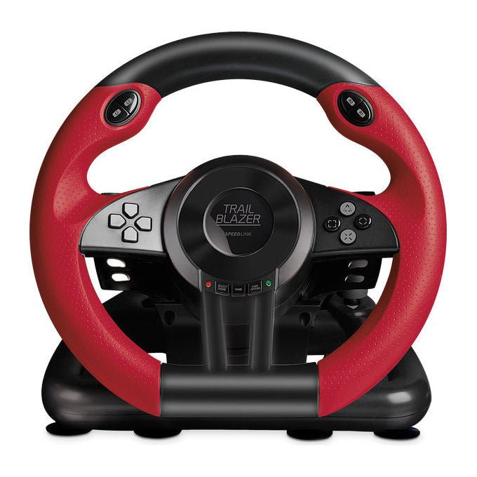 Speedlink SL-450500-BK TRAILBLAZER Volante da corsa 12 tasti Vibrazione Reflex Angolo 180° USB PC PS4 PS3 Xbox One Switch colore Nero