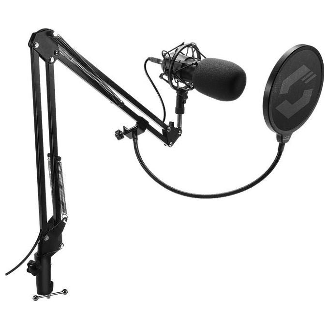 Speedlink SL-800010-BK VOLITY READY Microfono Studio con Braccio Regolabile e Accessori per Streaming 96kHz 24bit colore Nero