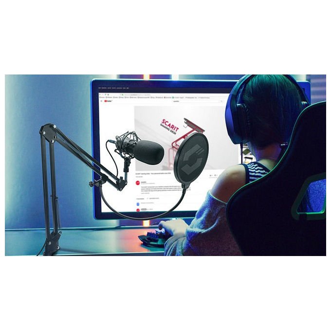 Speedlink SL-800010-BK VOLITY READY Microfono Studio con Braccio Regolabile e Accessori per Streaming 96kHz 24bit colore Nero