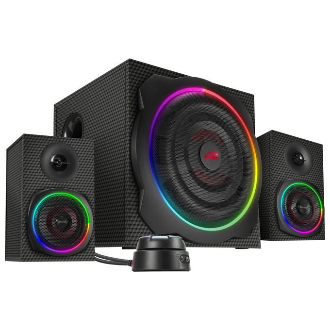 SpeedLink SL-830100-BK Sistema di Subwoofer 2.1 con Bluetooth Illuminazione RGB Potenza 60 W colore Nero