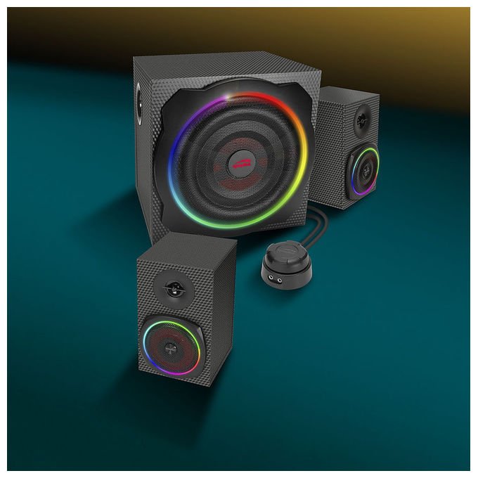 SpeedLink SL-830100-BK Sistema di Subwoofer 2.1 con Bluetooth Illuminazione RGB Potenza 60 W colore Nero