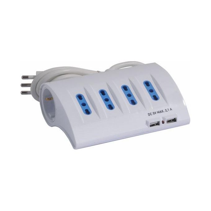 Syntesy 08831 Multipresa 4x2Pt 2xSk 2xUsb Laterali