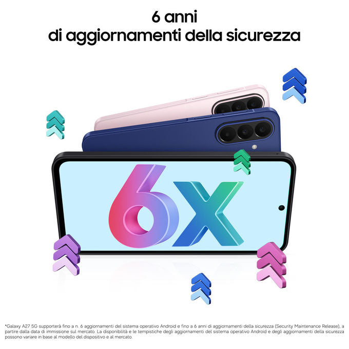 Samsung SM-A276BLIBEUE Galaxy A27 Smartphone 5G 6 GB 128 GB Fotocamera 50 MP Rosa colore Rosa