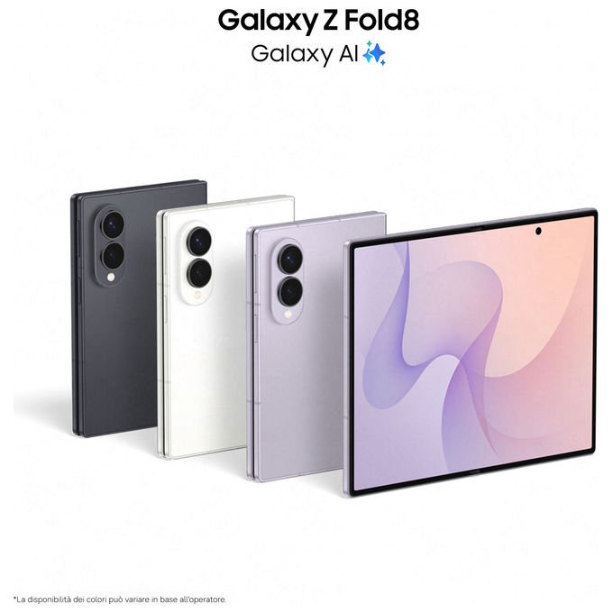Samsung SM-F971BLVBEUE Galaxy Z Fold8 Smartphone Pieghevole 12GB RAM 256GB 5G Display 7.6'' 50MP colore Lavanda