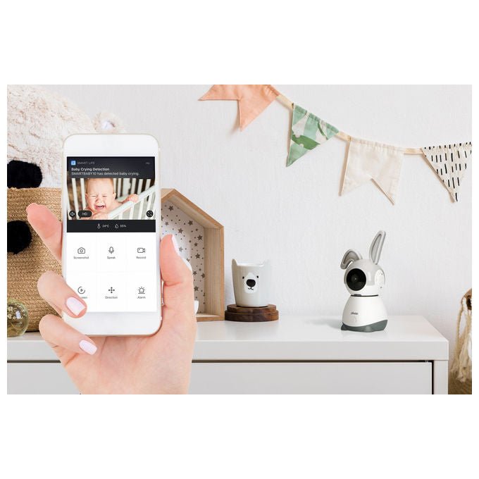 Alecto SMARTBABY10 Baby monitor con fotocamera Wi-Fi Full HD 1920x1080p con visione notturna comunicazione bidirezionale sensore temperatura umidita' colore Bianco