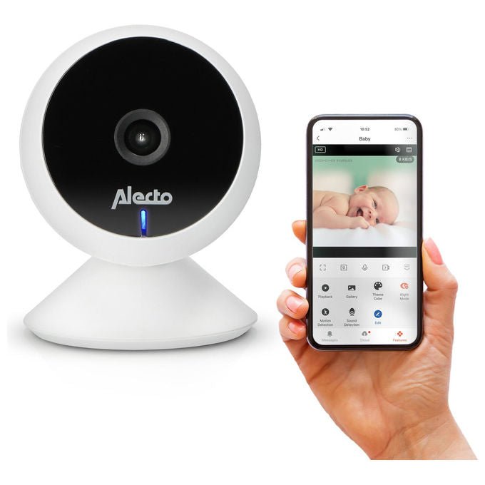 Alecto SMARTBABY5 Telecamera Wi-Fi per Bambini 1920 x 1080 px Comunicazione Bidirezionale Avvisi Movimento e Suono colore Bianco