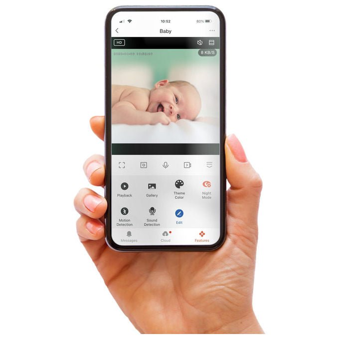 Alecto SMARTBABY5 Telecamera Wi-Fi per Bambini 1920 x 1080 px Comunicazione Bidirezionale Avvisi Movimento e Suono colore Bianco