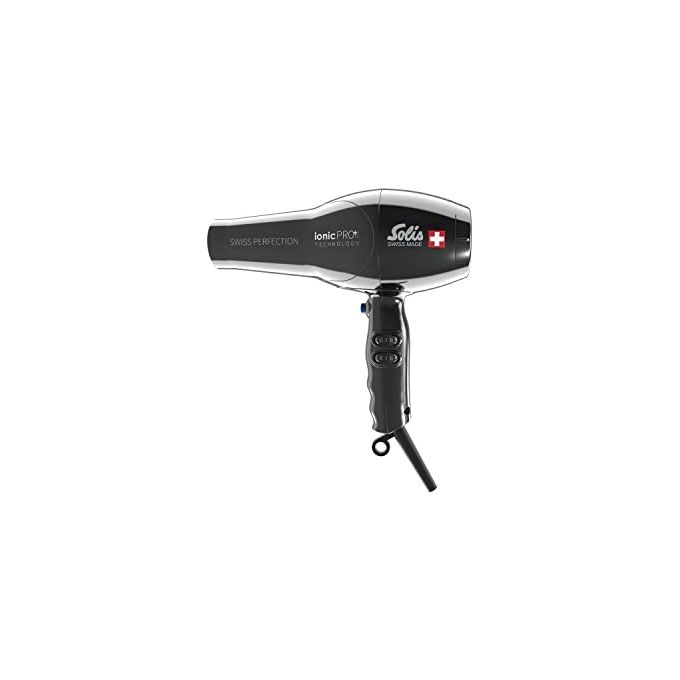 Solis Swiss Perfection 360 Ionic Pro Asciugacapelli Professionale Nero