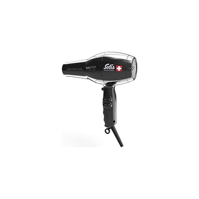 Solis Swiss Perfection 360 Ionic Pro Asciugacapelli Professionale Nero
