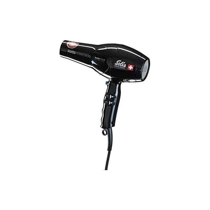 Solis Swiss Perfection 360 Ionic Pro Asciugacapelli Professionale Nero