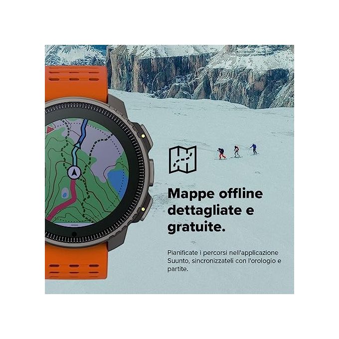 SUUNTO SS050860000 Vertical Orologio Sportivo GPS 5 Sistemi Satellitari Ricarica Solare Monitoraggio Salute 24-7 colore Titanio